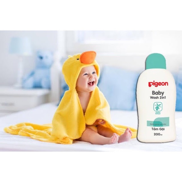 Sữa tắm gội dịu nhẹ Pigeon 200ml 2in1 Cho Bé-[FREE SHIP] TỪ ĐƠN 50K