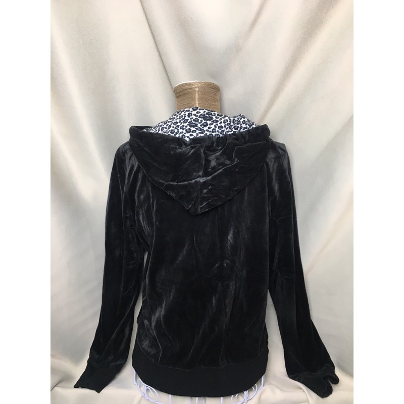 Áo khoác có nón dây kéo nhung size L- Tickled Pink- áo hoodie zip nhung USED