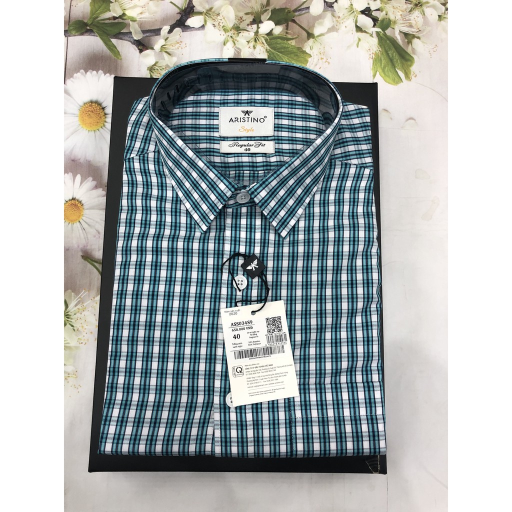 (ARISTINO sale) Áo sơ mi ARISTINO cộc tay ASS034S9  ÁO NGẮN TAY CHẤT SỢI TRE CAO CẤP MỊN MÁT CHỐNG NHĂN | BigBuy360 - bigbuy360.vn