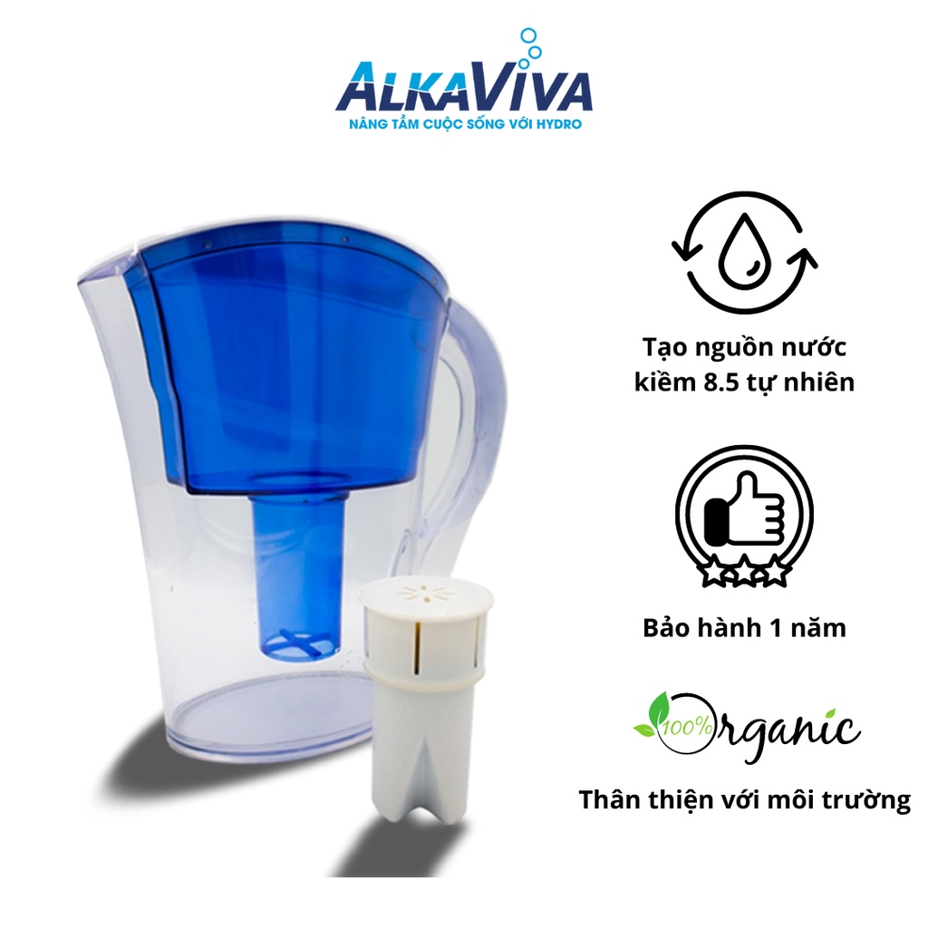 Bình lọc nước AlkaViva PERFECT PITCHER 2L lọc nước, tạo ion kiềm - AKPP