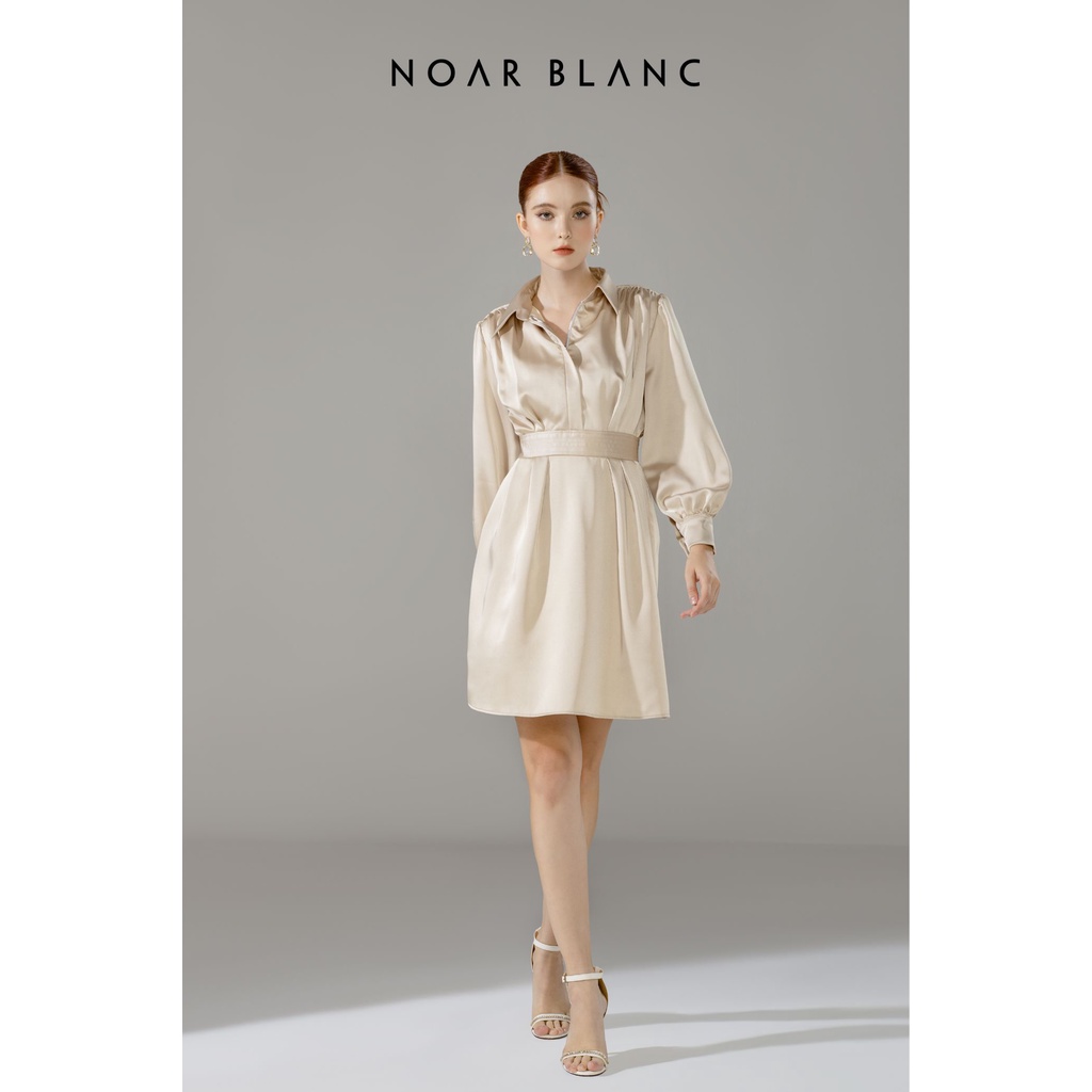 Đầm nữ thiết kế sơ mi lụa nâu nhạt sang trọng - Alian Dress