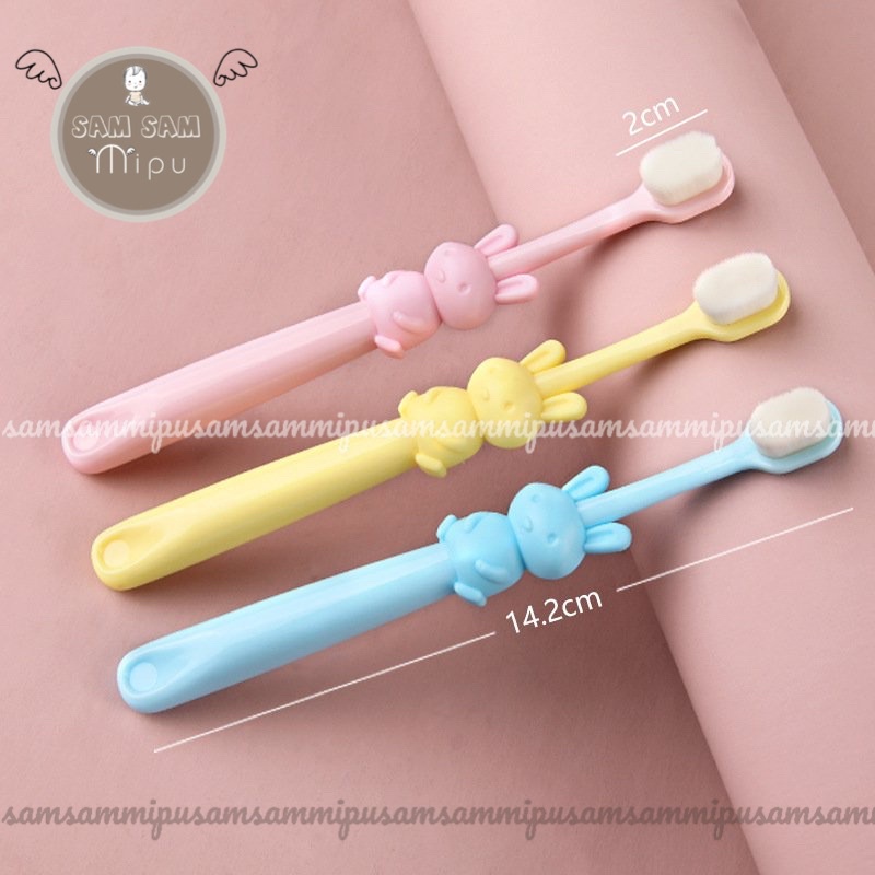 Bàn chải đánh răng lông cotton siêu mềm cho bé Cotton toothbrush - Shop Mẹ Sam