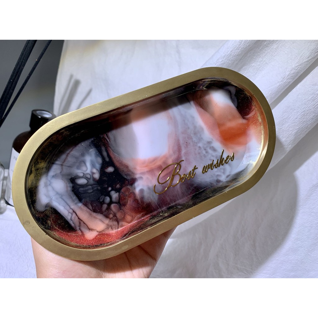 Khuôn Silicon Hình Đĩa Bầu Dục Làm Handmade Resin