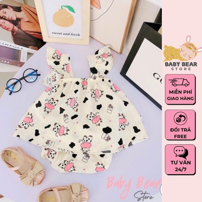 Bộ quần áo cho bé gái ⚡️FREESHIP⚡️Set quần áo trẻ em body đũi cánh tiên siêu xinh thấm hút mồ hôi