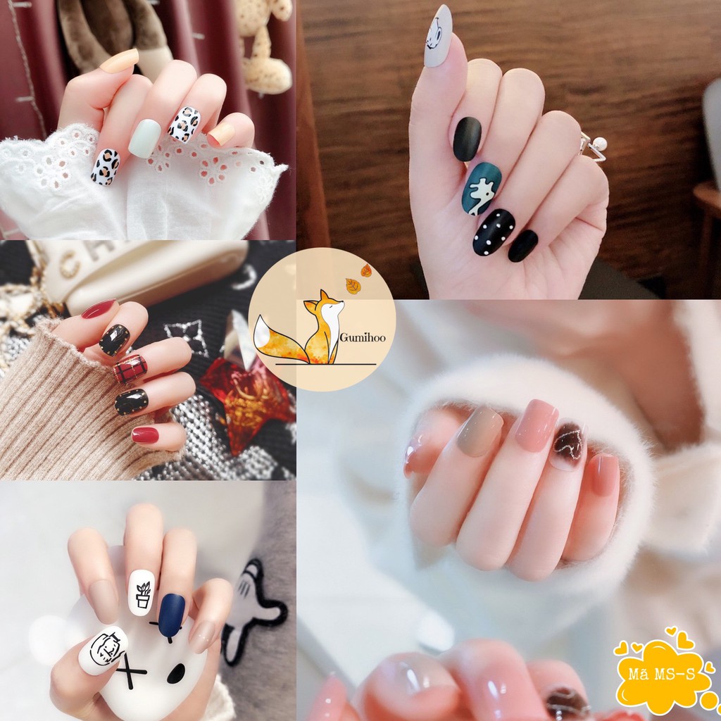 [H&Agrave;NG MỚI VỀ] M&oacute;ng Giả Nail Giả Nail Box 24 M&oacute;ng Độc Đ&aacute;o Thời Trang (Tặng K&egrave;m Keo D&aacute;n)