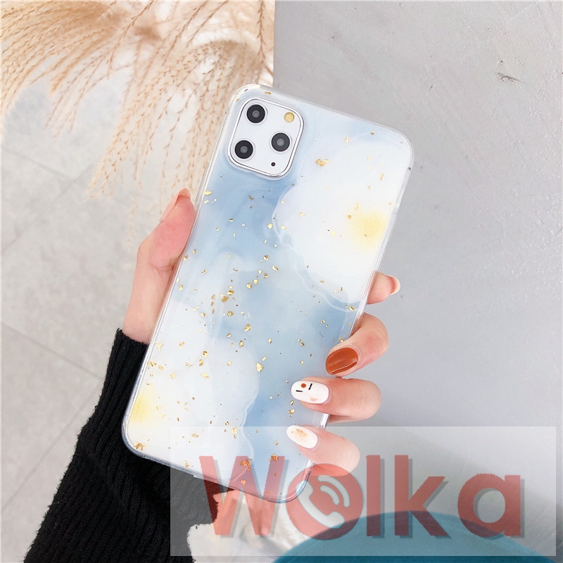 Ốp lưng bằng nhựa mềm họa tiết lá vàng lấp lánh cho iPhone 6s 6 7 8 Plus 11 Pro Max X XR XS Max iPhone 12 Pro Max 12Mini | BigBuy360 - bigbuy360.vn