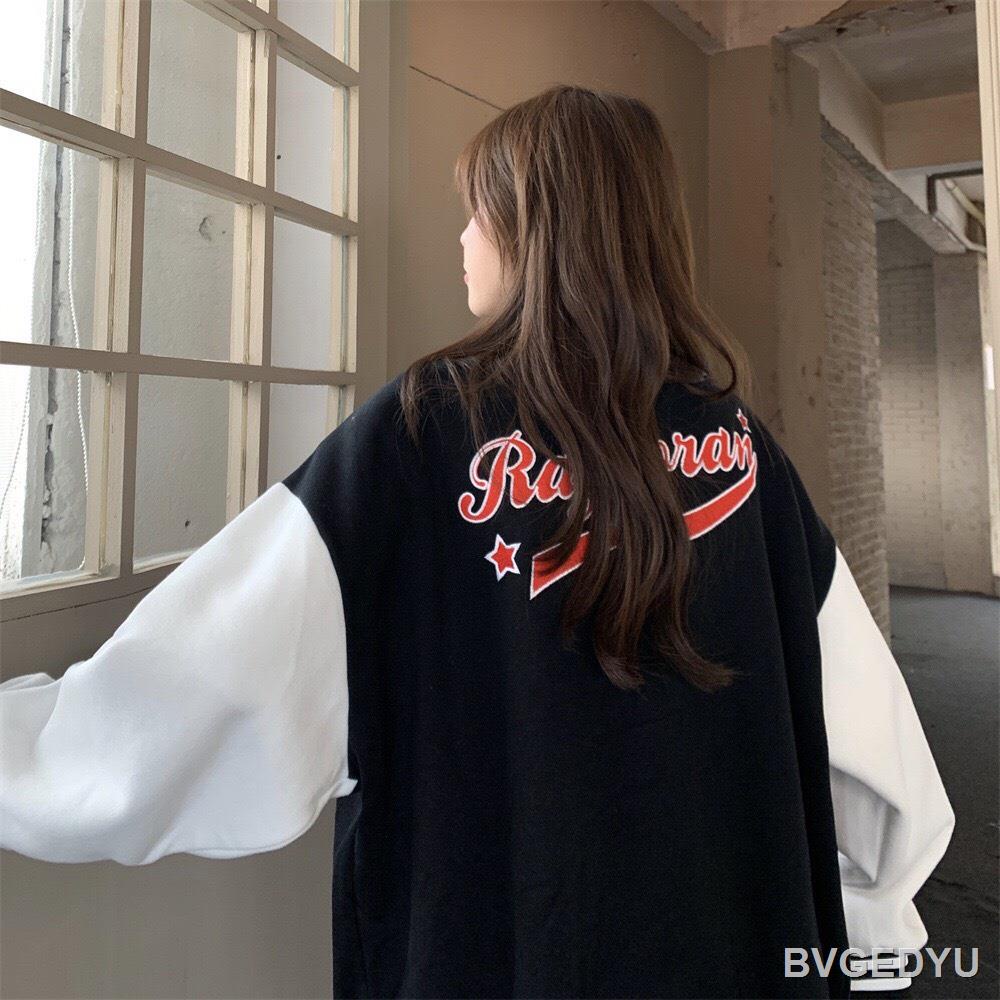 ✷✎♘Áo bomber nam nữ phối tay họa tiết chữ R phom rộng unisex | BigBuy360 - bigbuy360.vn