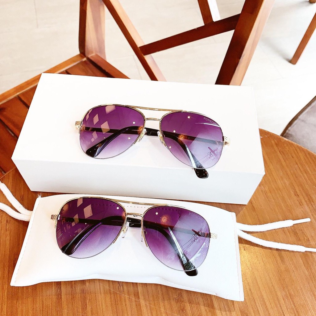 Mắt Kính Thời Trang Nam Cao Cấp POR viền cước, Tròng Kính Chống Tia UV (Khói) + Tặng Kèm Mắt Kính Xuyên Đêm | BigBuy360 - bigbuy360.vn