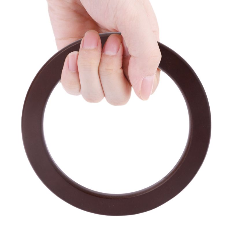 Túi Xách Du Lịch / Đi Biển Hình Tròn Tay Cầm Bằng Gỗ Thay Thế Cho Nữ