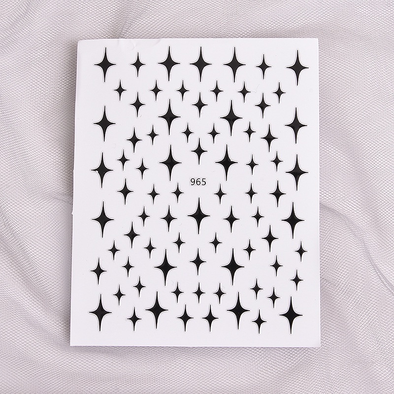 Miếng Dán Trang Trí Móng Tay Hình Ngôi Sao Vàng 3D Dễ Thương DIY