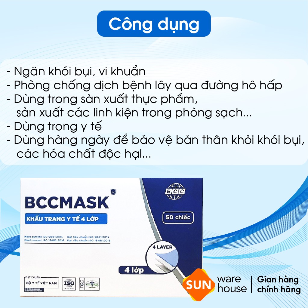 [ COMBO ƯU ĐÃI ] Khẩu Trang Y Tế BCC Mask Kháng Khuẩn, Bảo Vệ Sức Khoẻ | BigBuy360 - bigbuy360.vn