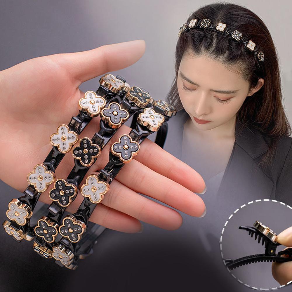 NICKOLAS Kẹp Tóc Hai Lớp Đính Đá Thời Trang Cho Nữ