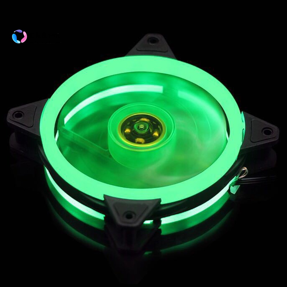 Quạt Tản Nhiệt Kép 12cm 15 Bóng Led Yên Tĩnh Thông Dụng Cho Pc