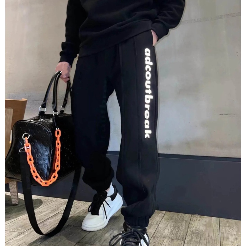 Quần Nỉ Nam Jogger Thể Thao Thu Đông in chữ dạ quang PARAGRAPH- chất mềm mịn dày dặn phong cách thể thao năng động