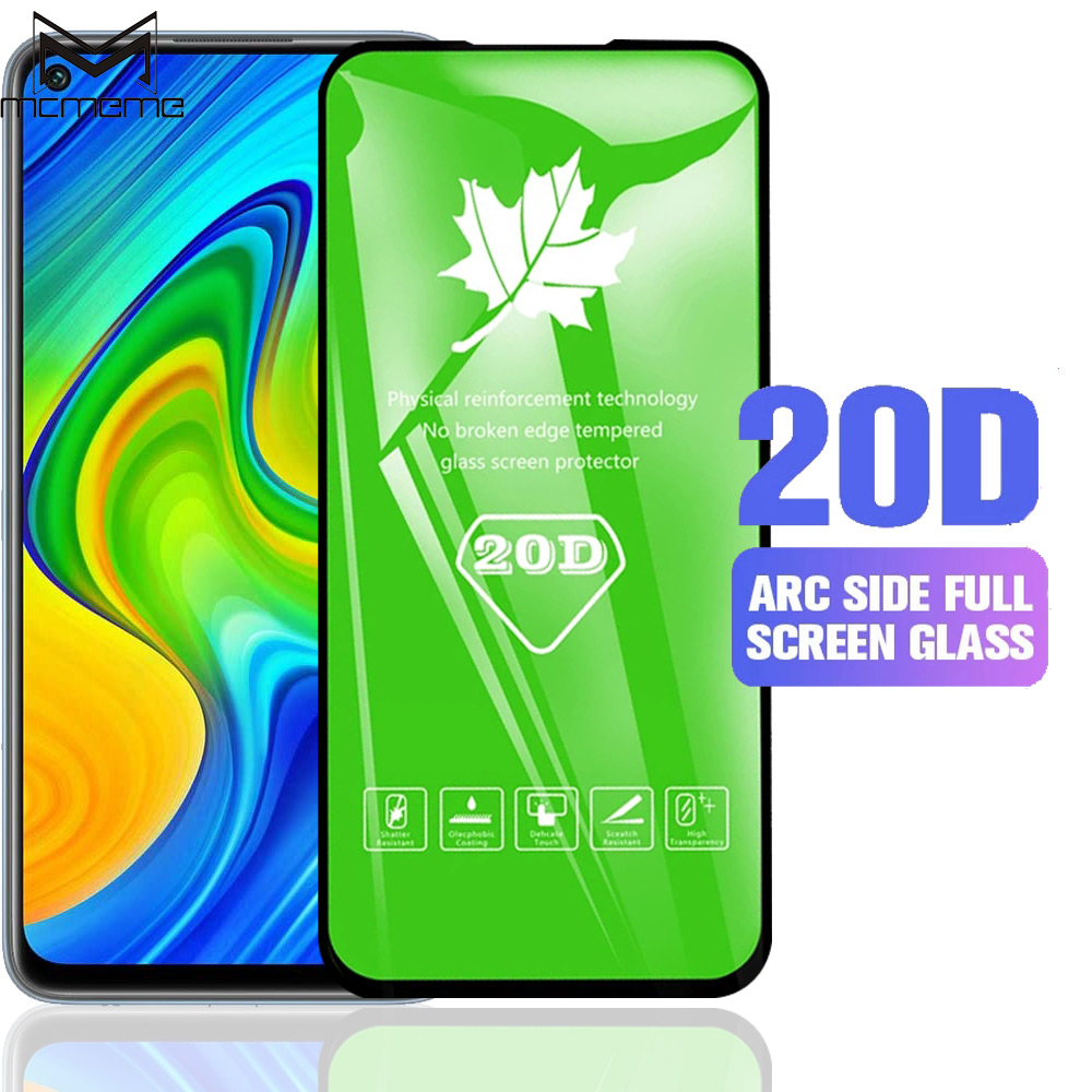 Kính cường lực 20D mới nhất che toàn bộ màn hình cho Xiaomi Redmi 9 8 7 Note 10 9 9s 8 7 Pro 9A 9C 8A 7A