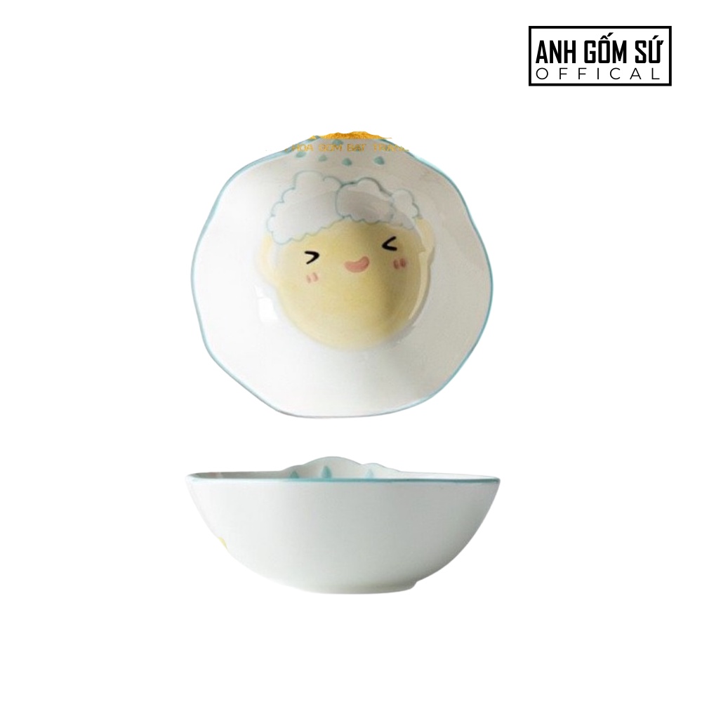 Bộ bát đĩa ăn dặm cho bé dễ thương họa tiết cầu vồng