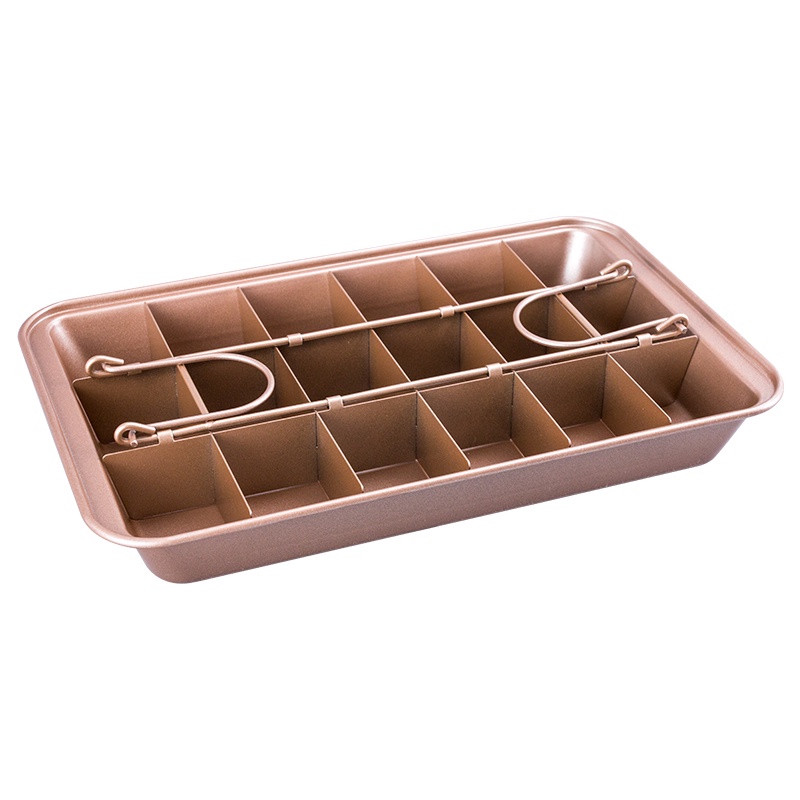 Khuôn/khay nướng bánh Brownie chống dính có ngăn chia 18 ngăn