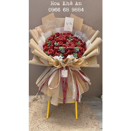 [Hoa sinh nhật - Nowship] Bó hoa sáp 100bông siêu to khổng lồ. Được chọn màu hoa. Hình ảnh Độc quyền nhà Khả An!