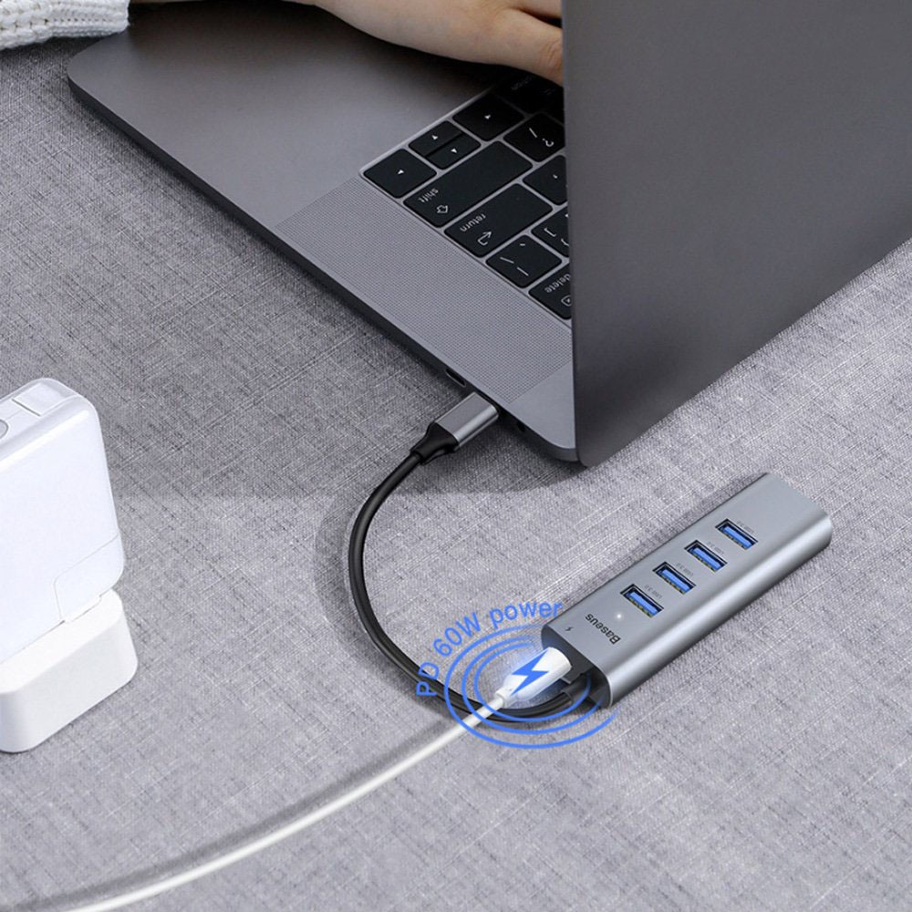 Hub chuyển Baseus Enjoy Series Type C to 4 Port USB 3.0 + Type C Power Delivery