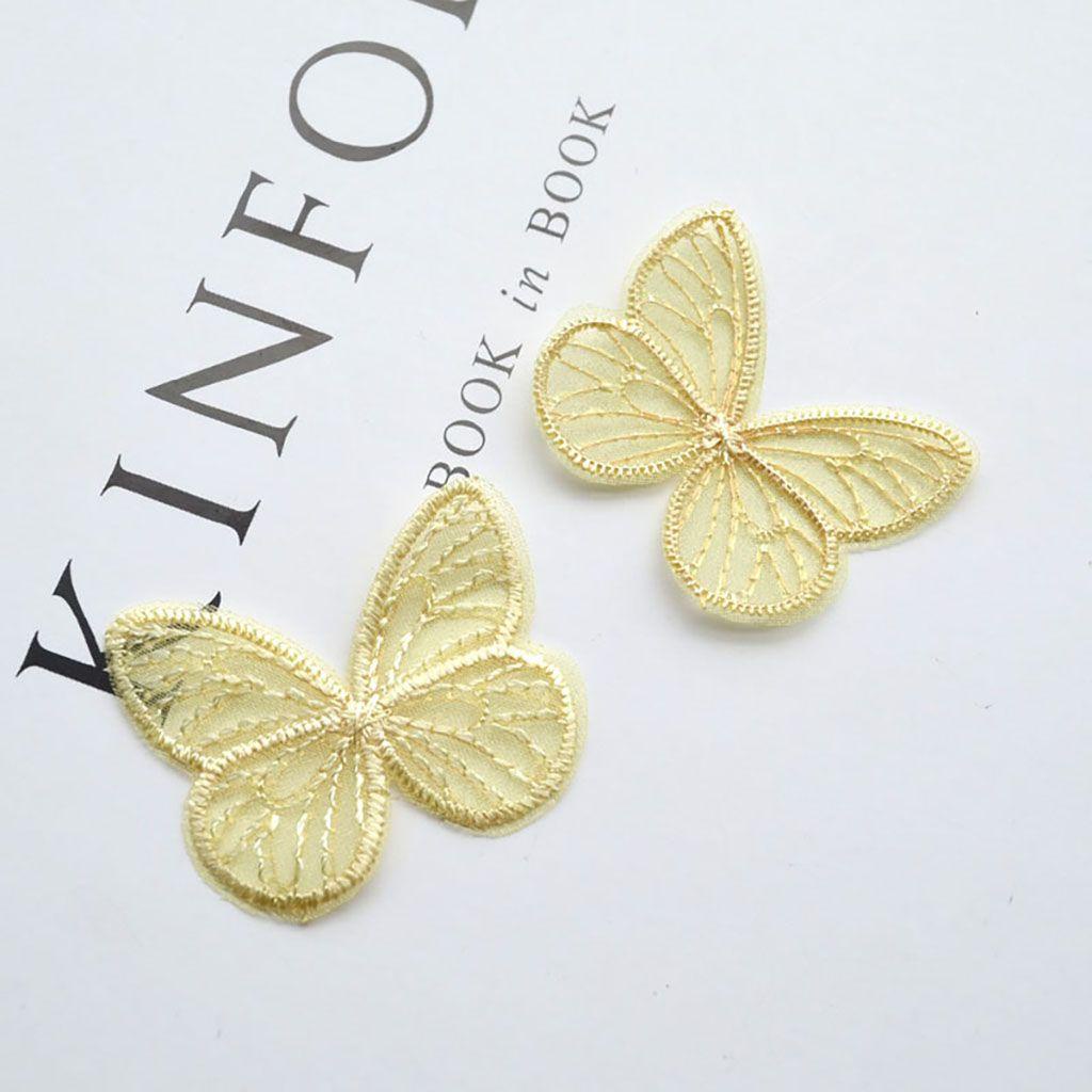 Set 20 Kẹp Tóc Hình Nón / Bươm Bướm Thêu Họa Tiết Dễ Thương DIY