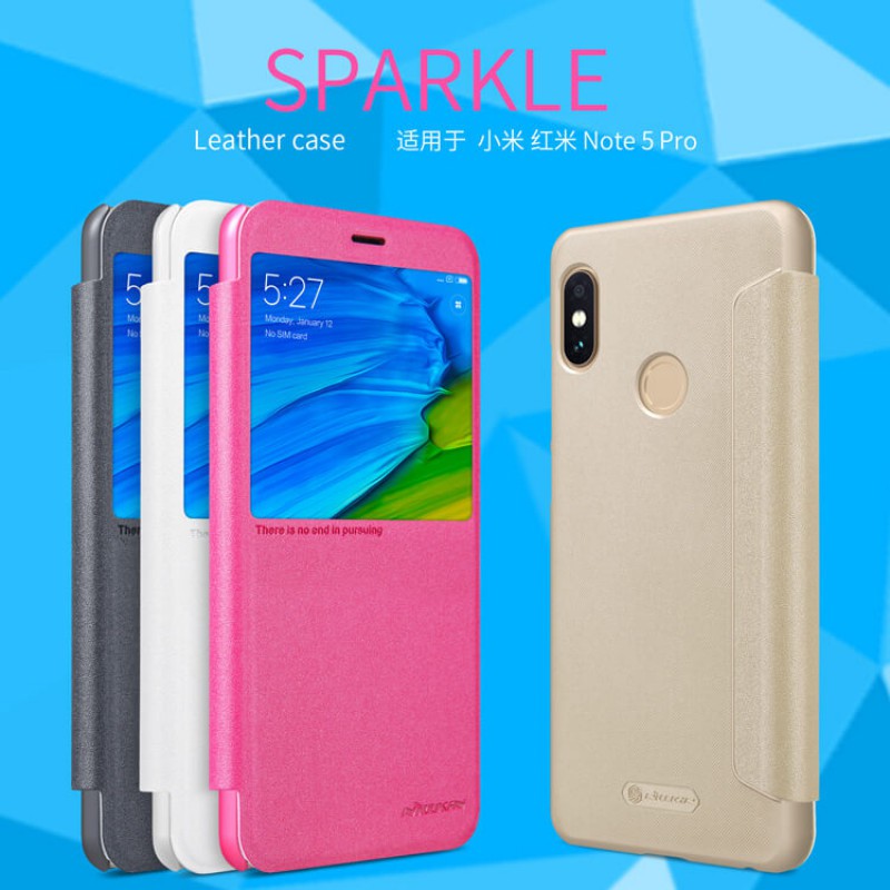 Bao Da Điện Thoại Nillkin Nắp Lật Lấp Lánh Cho Xiaomi Redmi Note 5 / Xiaomi Redmi Note 5 Pro