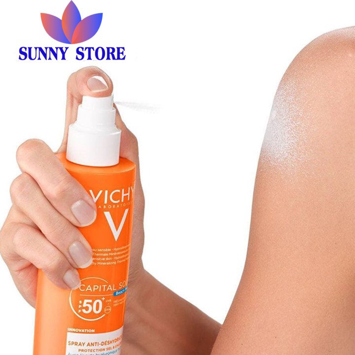 [HÀNG PHÁP]Xịt chống nắng Vichy SPF50 200ml, xịt chống nắng Pháp không trôi, chống nắng cực đỉnh-Sunny Store