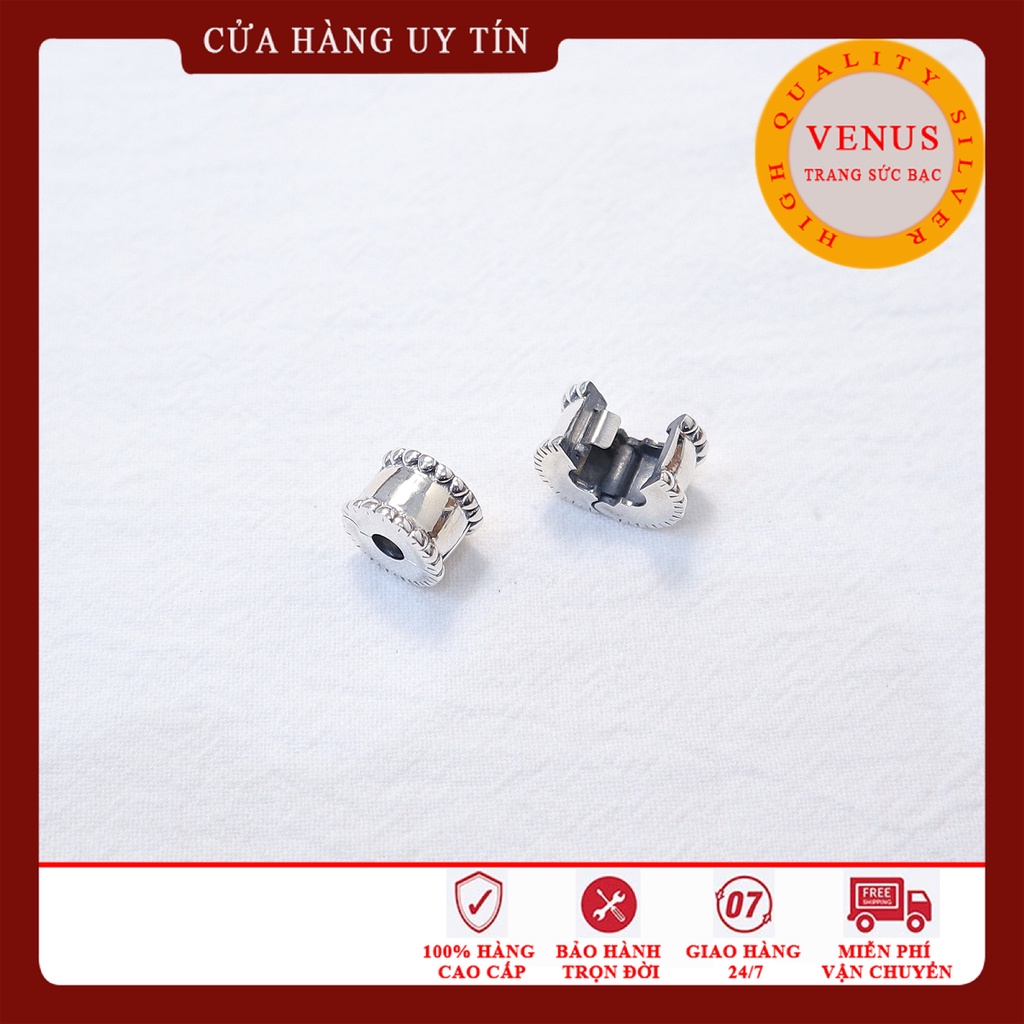 [Charm bạc 925 cao cấp] Charm clip dạng bấm viền ngôi sao- Mã sản phẩm VENUSC8
