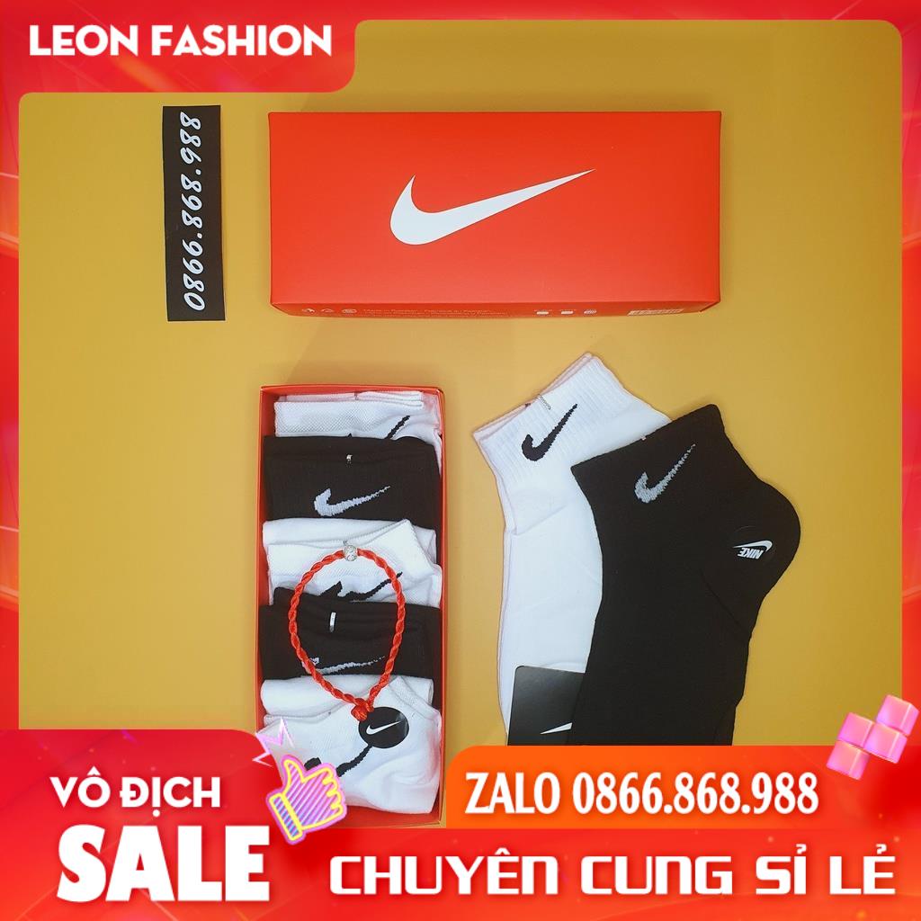 Tất NIKE cổ ngắn Màu nổi bật [Hộp 5 Đôi] Vớ Nam Nữ Thể thao Dệt kim Cao cấp QUÀ TẶNG - Kho sỉ tất