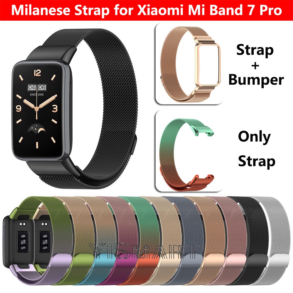 Dây Đeo Thay Thế Bằng Thép Không Gỉ + Ốp Bảo Vệ Dành Cho Xiaomi Mi band 7 Pro / Mi band 7Pro