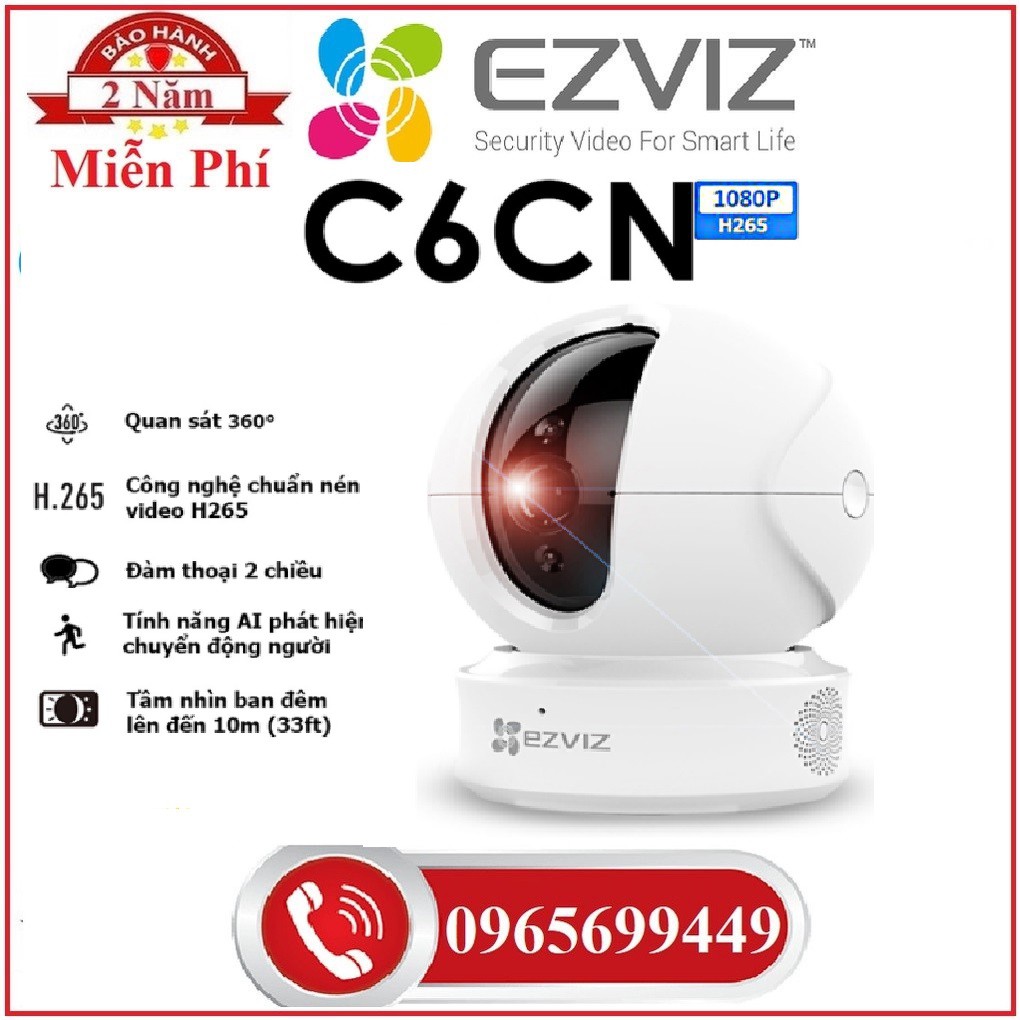 Camera Wifi EZVIZ C6N 2M 1080P ,Ezviz TY2 2Mp 1080p, Ezviz C6W 4Mp Siêu Nét 2K, Ezviz C6N H265 2Mp-Chính Hãng