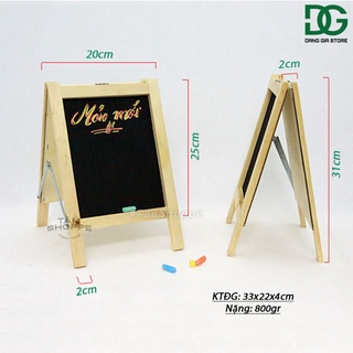 [LOẠI 1 - GỖ DÀY ĐẸP] Bảng đen Menu viết phấn Mini để bàn số 18