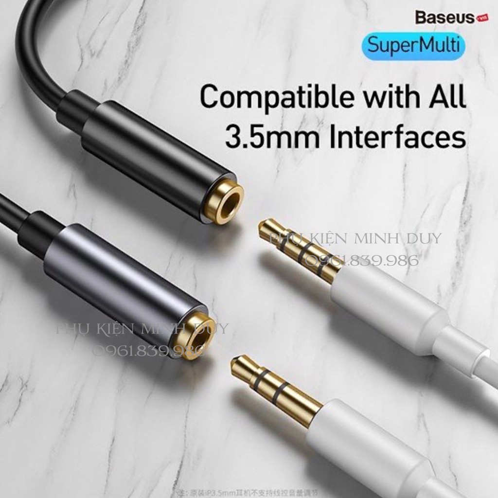 Đầu chuyển Type-C sang Audio AUX 3.5mm Baseus L54 (Type-C Male to 3.5mm Female Adapter, built-in DAC, 24-bit/48kHz)