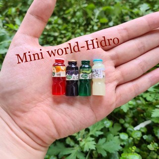 Set 5 chai nước trái cây hàn quốc mini, mô hình chai nước trái cây trang trí nhà búp bê.