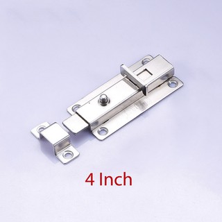 CHỐT CỬA NGANG BẰNG INOX KHÔNG GỈ 4 INCH (CÓ NÚT ẤN TỰ NHẢ - LOẠI NHỎ)