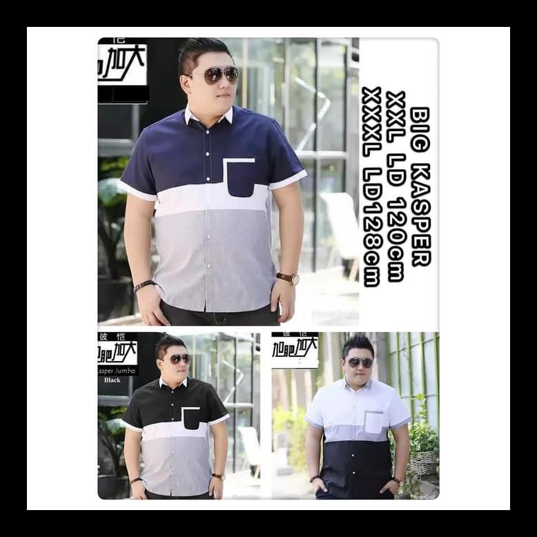 Áo Sơ Mi Nam Tay Ngắn Size Lớn Xxxl - Jumbo - Blue - Size Xxl