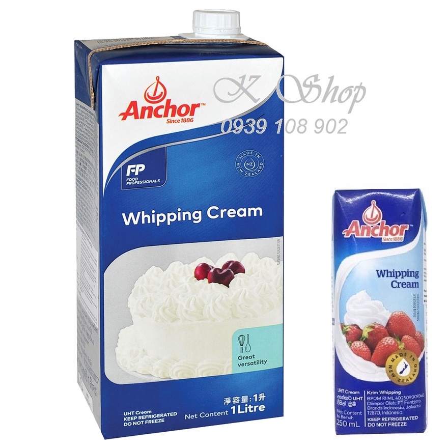Kem sữa tươi Anchor 1 Lít / 250 ml