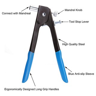 126pcs Kit Set Blind Rivet Nut Hand Riveter Tool Wrench Threaded Insert Rivnut N