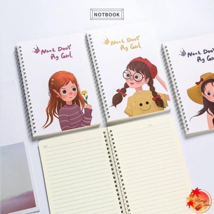 Sổ lò xo A5 - NEXT DOOR PIG GIRL AOBA-SLXA5-10 (Chọn mẫu từng quyển)