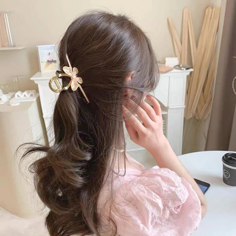 Kẹp Tóc Kim Loại Màu Vàng Hình Bướm Kiểu Hàn Quốc Cho Nữ