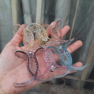 Kẹp tóc 3 răng đầu bầu màu trong (màu ngẫu nhiên)