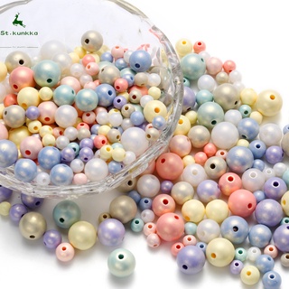 Set 100 Hạt Xỏ Lỗ 6 / 8 / 10 / 12mm Nhiều Màu Sắc Làm Trang Sức Thủ Công