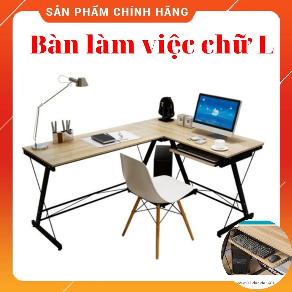 Bàn Làm Việc Chữ L Kore Sport Nhâp Khẩu Hàn Quốc, Chất Liệu Gỗ Công Nghiệp Chống Xước, Làm Việc Thoải Mái Tiện Nghi