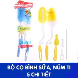 Bộ cọ bình sữa, núm ti 5 chi tiết