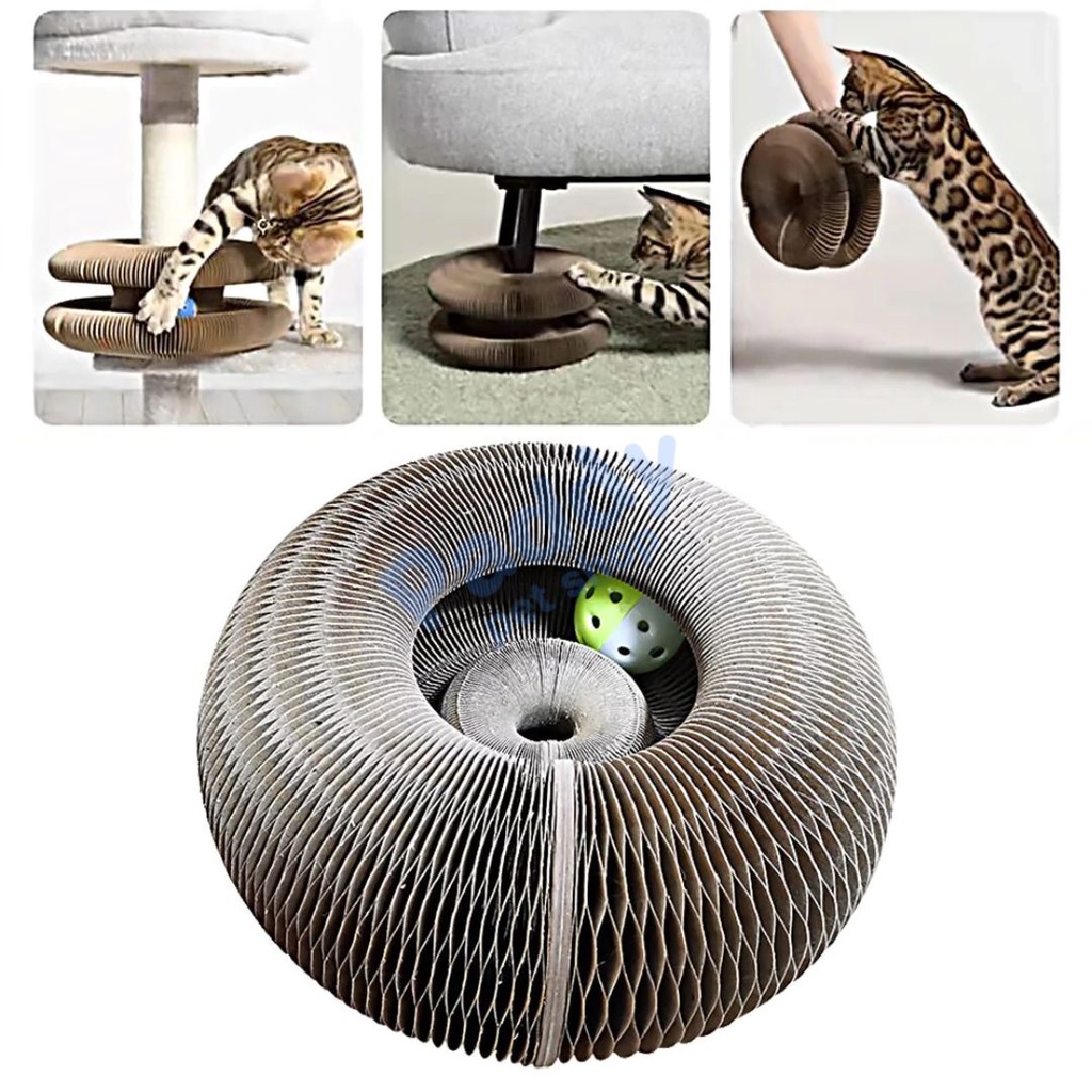 Cào Móng Giấy Magic Xoay Tròn Đồ Chơi Cho Mèo