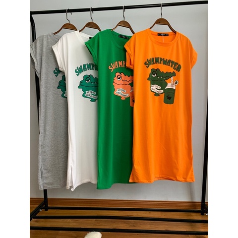 Váy cá sấu tay hến dáng dài | BigBuy360 - bigbuy360.vn