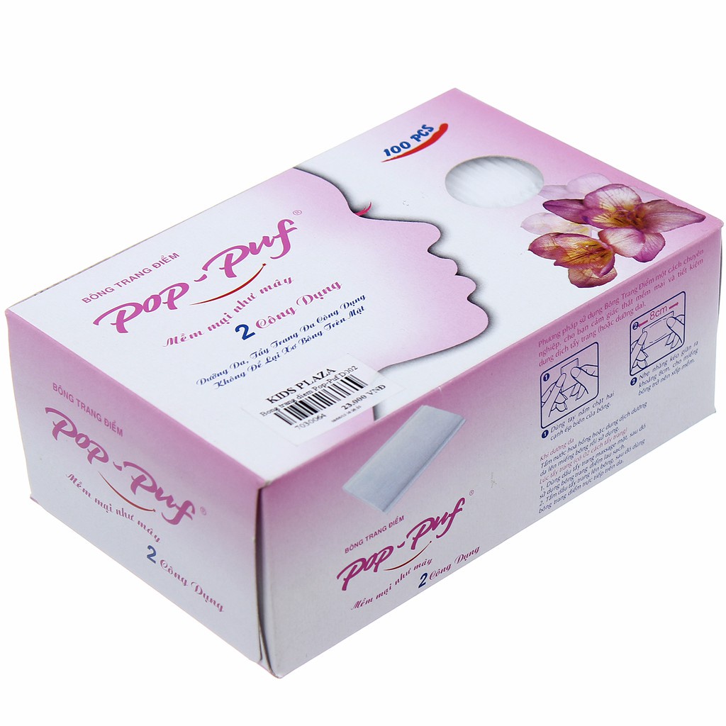 Combo 5 hộp bông tẩy trang 2 công dụng Pop-Puf loại 100 miếng/ hộp