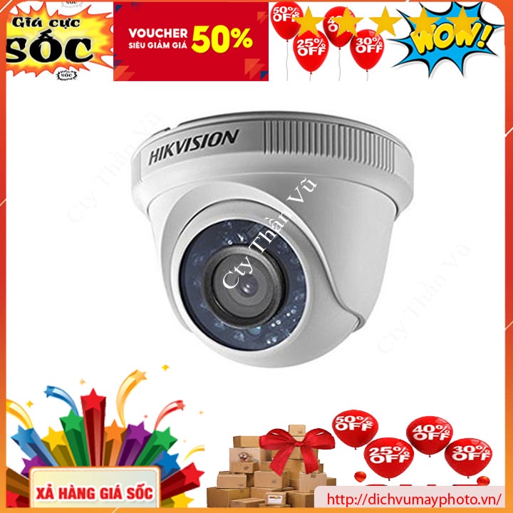 Camera quan sát analog TVI Hik dome 2MP nhựa (Sắt), mã DS-2CE56D0T-IR