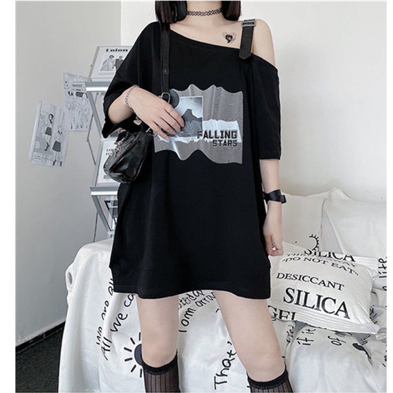 Áo thun COZOKC trễ vai tay ngắn thời trang quyến rũ cho nữ