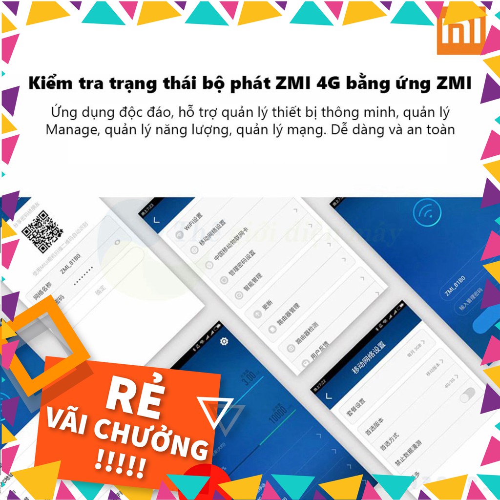 [SALE]  Bộ phát Wifi 4G di động kiêm sạc dự phòng Xiaomi ZMI MF885 - Bảo hành 12 tháng