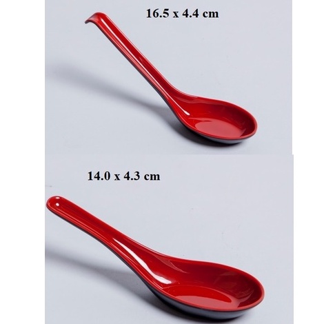 Bộ 10 muỗng(thìa) cơm ,súp nhựa Melamine 2 lớp đỏ đen
